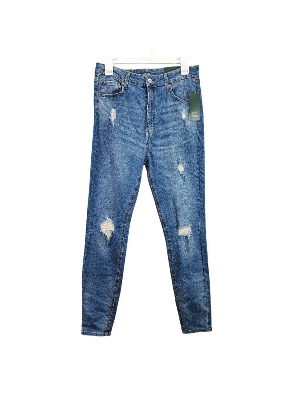 Womens Wild Fable Distressed Denim Blue Skinny Jeans Highest Rise Size 12